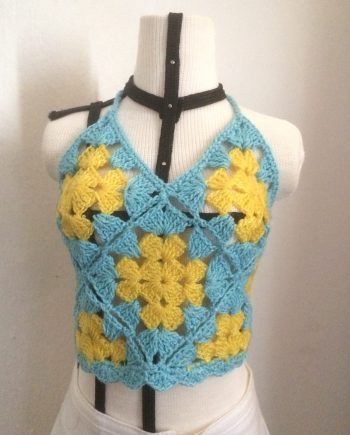 SD13 - Crochet Top Square Flower (Tie Back)
