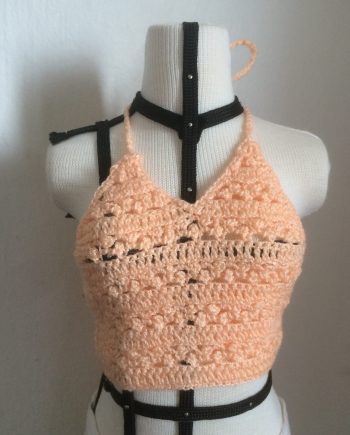 SD13 - Crochet Top Peach (Tie Back)