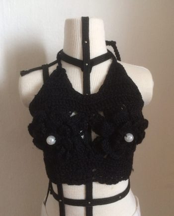 SD13 - Crochet Top Flower (Button Back)